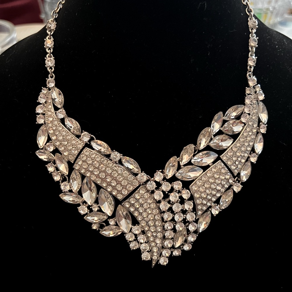 Rhinestone bib necklace.